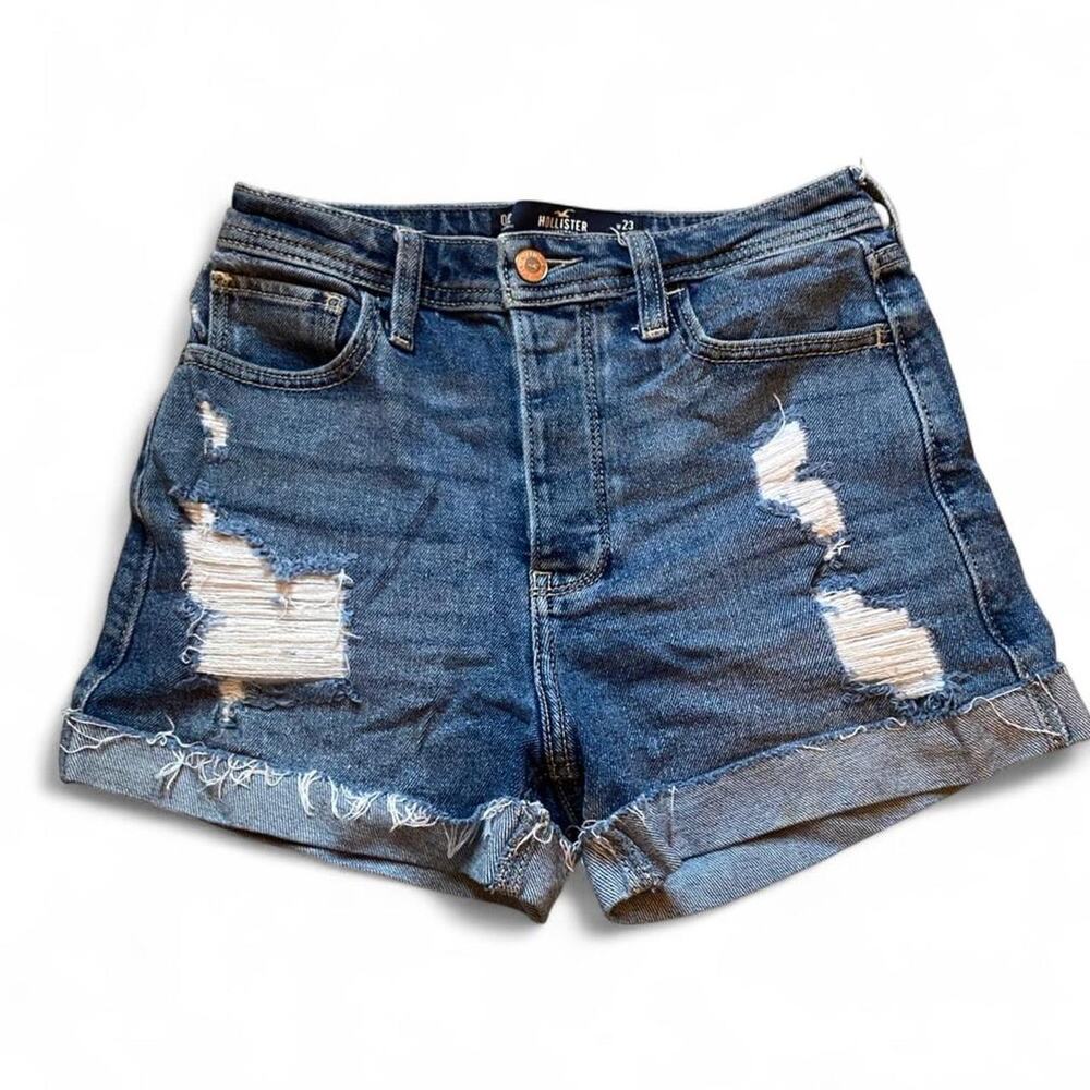 Hollister blue high rise denim shorts